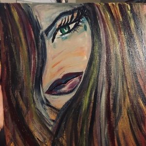 Painting of a diverse looking beautiful woman